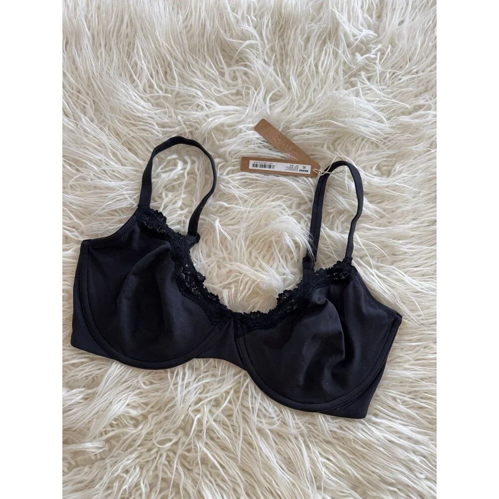 Skims Fits Everybody Lace Demi Underwire Bra Onyx Size 32DDD - Picture 4 of 6